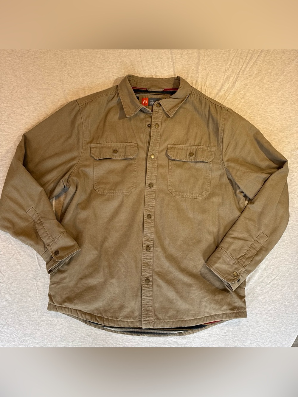 Men's Olive Workshirt Jacket with Button Front